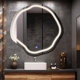 LED Spiegel Asymmetrisch Oval | Touch-Schalter | Anti-Beschlag-Funktion | Neutralweißes Licht - Reyze Seria Salono Model 1